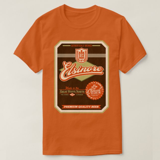 ELSINORE Beer Distressed Label T-Shirt (Design vorne)