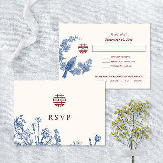 Elster-Chinesische Hochzeitsessen-Wahl RSVP-Karte Save The Date