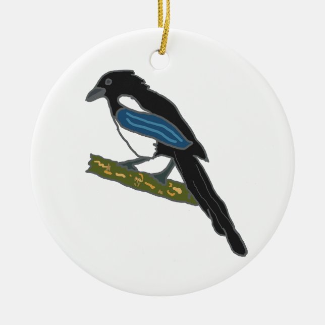 Elster Keramik Ornament (Vorne)