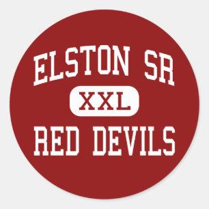 Elston Sr - rote Teufel - hoch - Michigan-Stadt Runder Aufkleber
