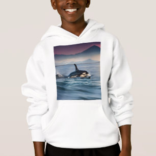 Elterliches Glück: Mummy und Baby Orcas im Ozean, Hoodie