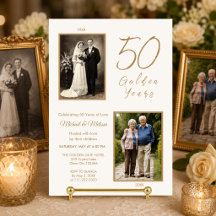 Eltern 50. Jubiläums-Foto-Einladung