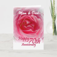 ELTERN 70. Jahrestag mit rosa Rose