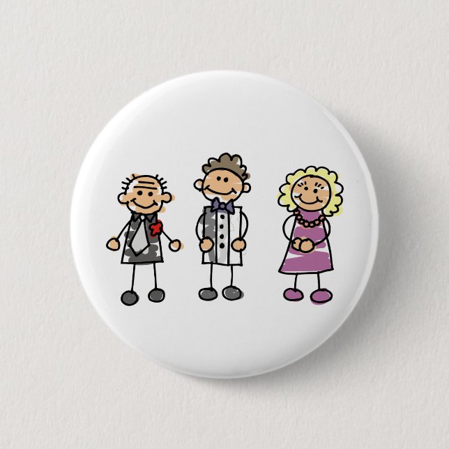 Eltern am Hochzeitstag Button (Vorderseite)