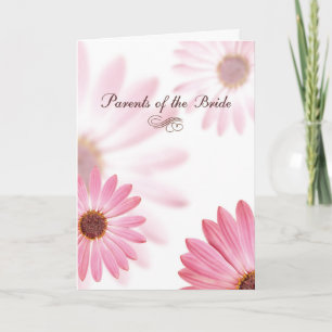 Eltern der Braut Glückwunsch Pink Daisies Karte