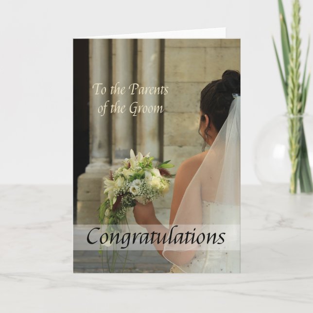 Eltern der Bräutigam Hochzeit gratulieren Karte (Vorderseite)