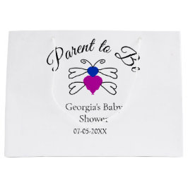 Eltern, die blauen rosa Baby Dusche Honigbiene Tex Große Geschenktüte