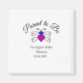 Eltern, die blauen rosa Baby Dusche Honigbiene Tex Magnet