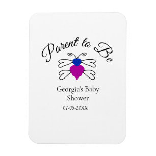 Eltern, die blauen rosa Baby Dusche Honigbiene Tex Magnet