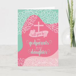 Eltern fordern Tochter Pink und Sea Green Karte