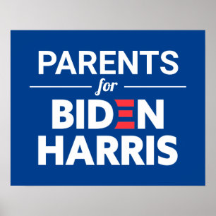 Eltern für Biden Harris Custom Text Blue Poster