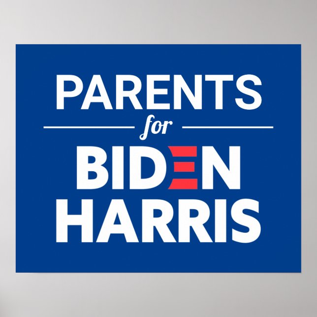 Eltern für Biden Harris Custom Text Blue Poster (Vorne)