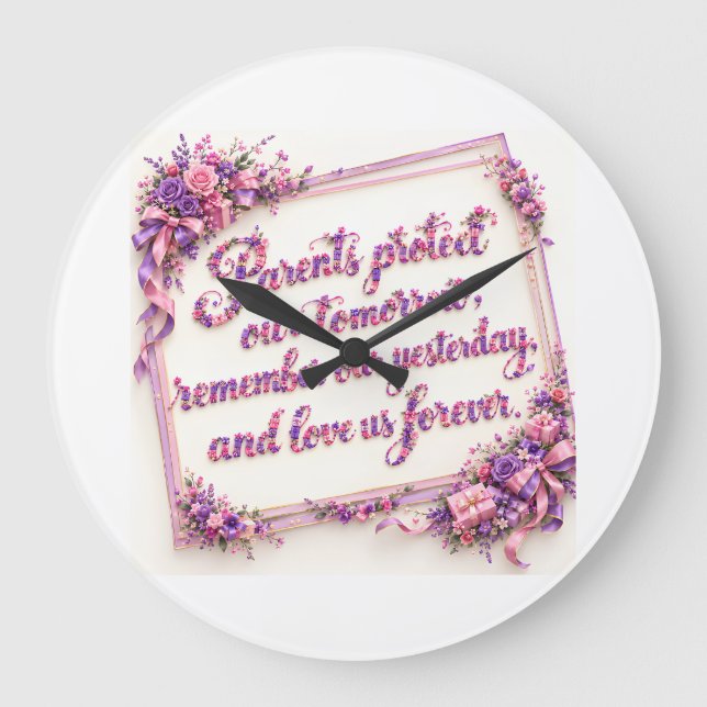 Eltern Geschenk  Große Wanduhr (Vorderseite)
