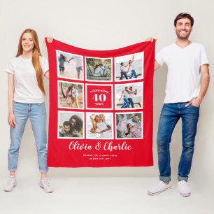 Eltern Hochzeitstag FOTO mit eigener Marke Fleecedecke