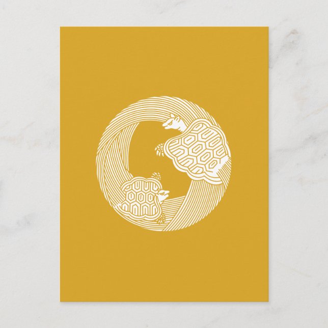 Eltern-Kind-Schildkröte Postkarte (Vorderseite)