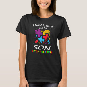 Eltern Mama Papa Ich Trage Blau Für Meinen Sohn Au T-Shirt