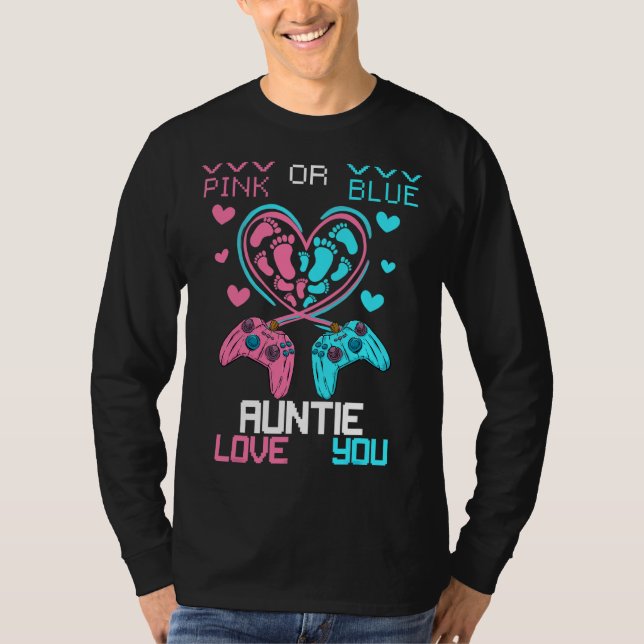 Eltern rosa oder blaue Tante Liebe Sie Baby Geschl T-Shirt (Vorderseite)