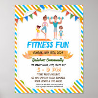 Eltern und Kinder Fitness Spaß Nacht Flyer Poster