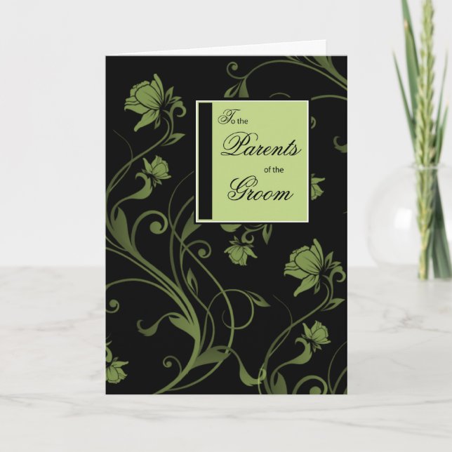 Eltern von Glückwunsch, Schwarz und Grün Karte (Vorderseite)