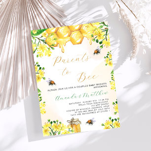 Eltern werden Bienen gelbe Floralien Baby Shower Einladung