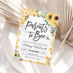 Eltern werden zur Biene Gelbe Blumen Baby-Party-Ei Einladung
