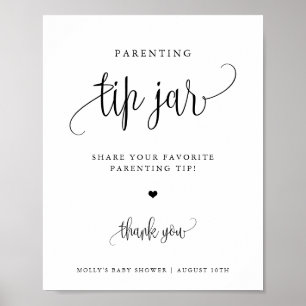 Elterntipp Jar Sign, Minimalistische Kalligrafie Poster