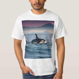 Elternzeit: Mama und Baby Orcas im Ozean, T-Shirt