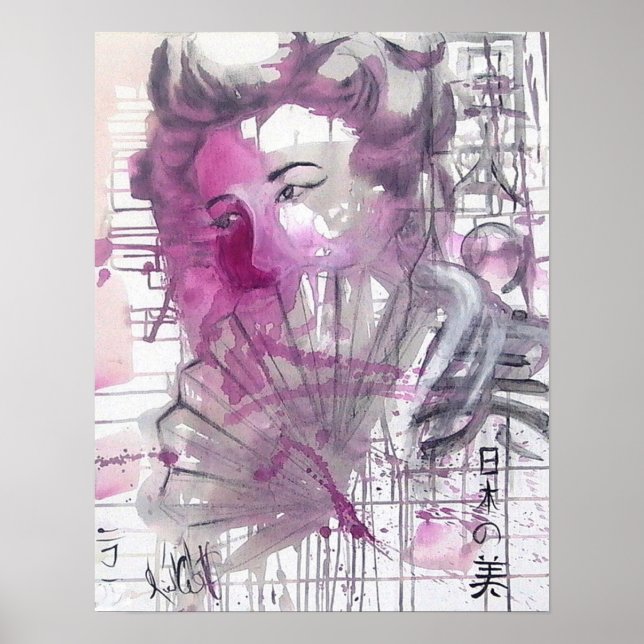 Elusive Beauty - Geisha Print Poster (Vorne)