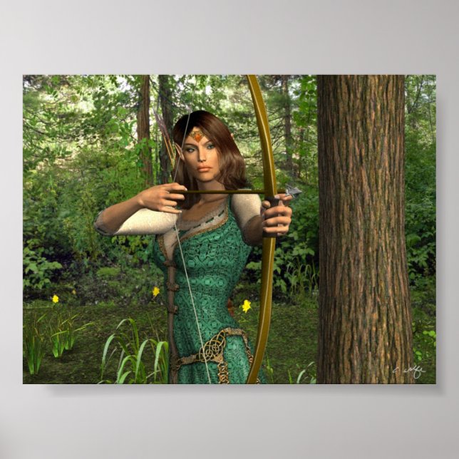 'Elven Archer' Print Poster (Vorne)