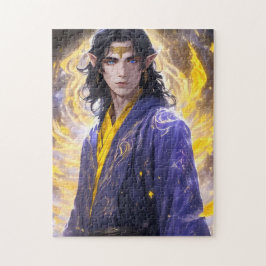 Elven Fire Magic Fantasy Art Puzzle