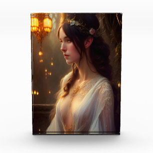 Elven Princess in White Lace Dress Fotoblock