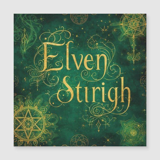 Elven Stirigh – Sigils in Green Magnetkarte (Vorderseite)