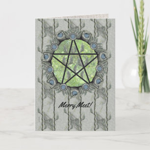 Elvenwood Pentagramm Green Leaf Feiertagskarte