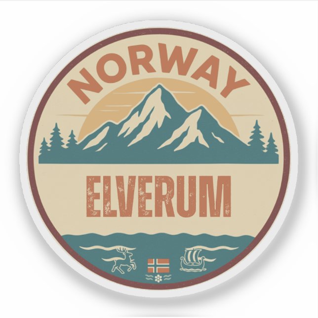 Elverum, Norge Norwegen Aufkleber (Vorderseite)
