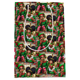 Elves Eating Goodies Mittlere Geschenktüte