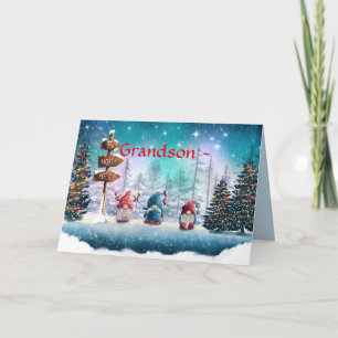 ELVES GRANDSON CHRISTMAS CARD DANKESKARTE