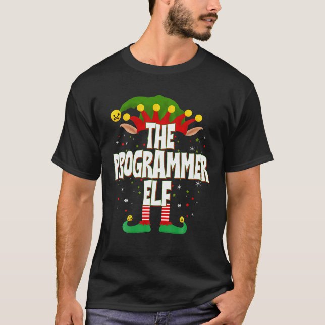 Elves Group Der Programmierer Elf Weihnachten T-Shirt (Vorderseite)