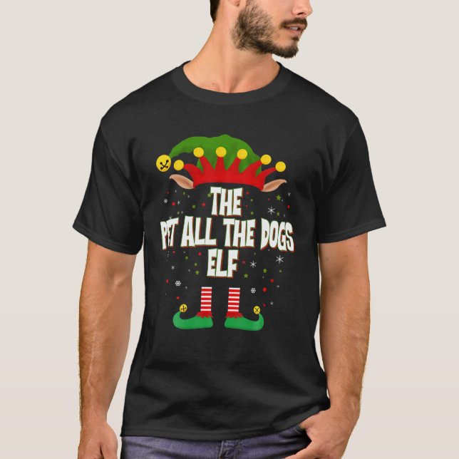Elves Group The Pet All Hunde Elf Weihnachten T-Shirt (Vorderseite)