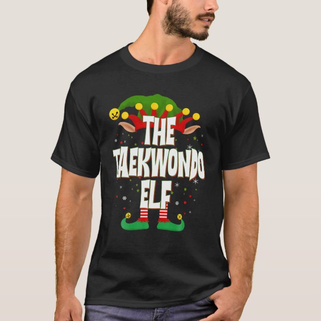 Elves Group The Taekwondo Elf Weihnachten T-Shirt (Vorderseite)