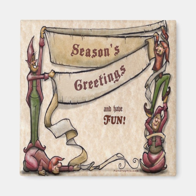 Elves - Grüße der Saison Magnet (Vorne)