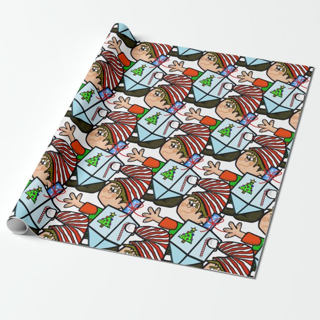 Elves mit Dreidel Chrismukkah Gift Wrap Geschenkpapier (Ungerollt)