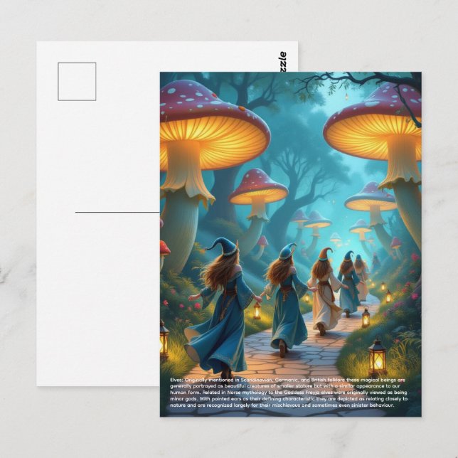 Elves Mushrooms Postkarte (Vorne/Hinten)