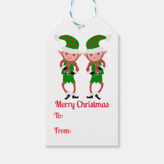 Elves Weihnachtsgeschenke Tags Geschenkanhänger