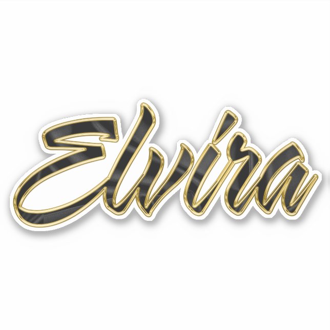 Elvira black gold Lettering Aufkleber Sticker (Vorderseite)