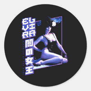 Elvira Ministerin des dunklen Lunarbades Runder Aufkleber