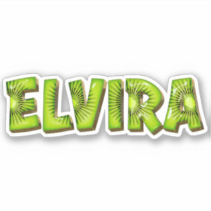 Elvira Name Kiwi Design Aufkleber Sticker