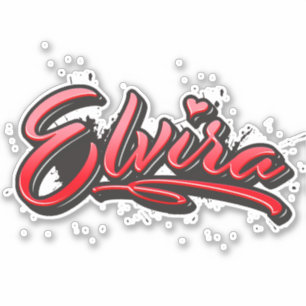 Elvira red Heart Graffiti Aufkleber Sticker