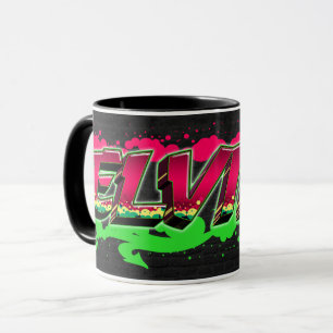 Elvira Vorname Name Graffiti red green Tasse