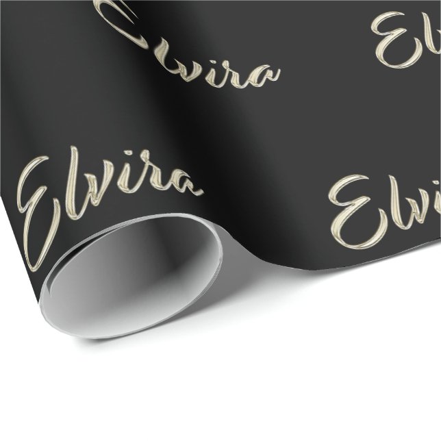 Elvira white gold Handwriting Geschenkpapier (Rolleneckpunkt)