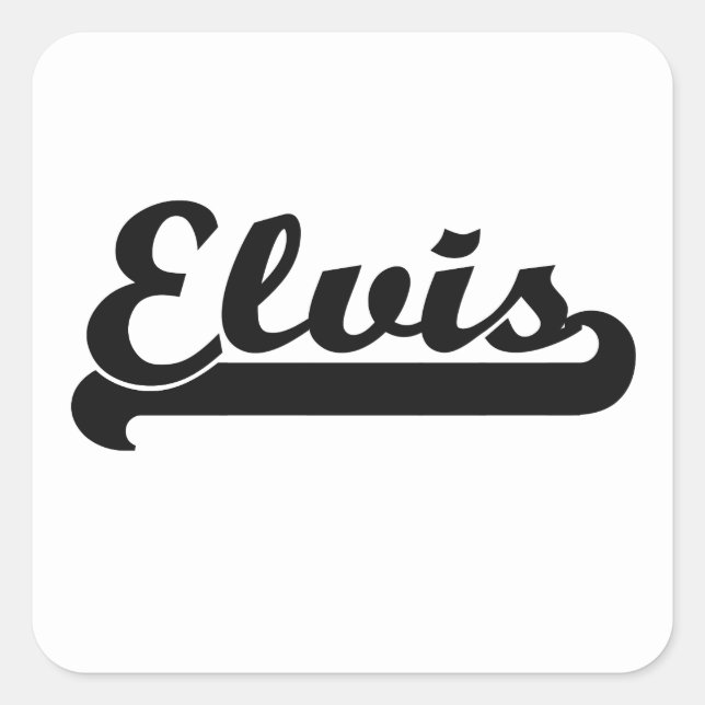 Elvis Classic Retro Name Design Quadratischer Aufkleber (Vorderseite)